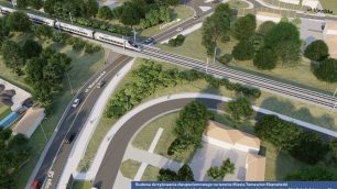 Wiadukt drogowy pod torami w Tomaszowie Mazowieckim - wizualizacja fot. PKP PLK S.A.