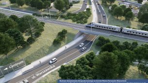 Wiadukt drogowy pod torami w Tomaszowie Mazowieckim - wizualizacja fot. PKP PLK S.A.