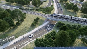 Wiadukt drogowy pod torami w Tomaszowie Mazowieckim - wizualizacja fot. PKP PLK S.A.