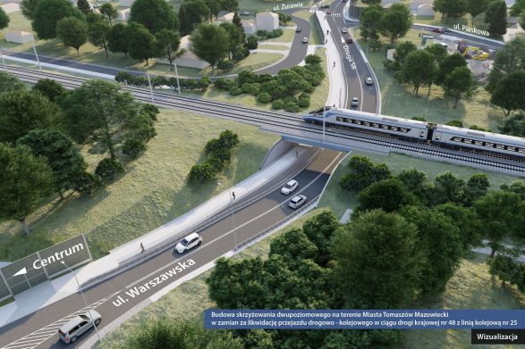 Wiadukt drogowy pod torami w Tomaszowie Mazowieckim - wizualizacja fot. PKP PLK S.A.