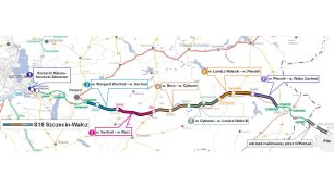 Mapa odcinków S10 Szczecin-Wałcz fot. GDDKiA